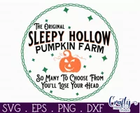 Farmhouse Halloween Svg Round Sign, Sleepy Hollow Farm Product Image 2