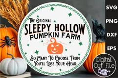 Farmhouse Halloween Svg Round Sign, Sleepy Hollow Farm Product Image 1