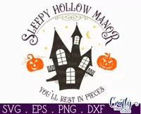 Farmhouse Halloween Round Sign, Sleepy Hollow Manor Svg Product Image 2