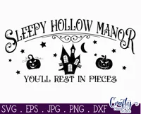 Sleepy Hollow Manor Halloween Farmhouse Sign Svg Product Image 2