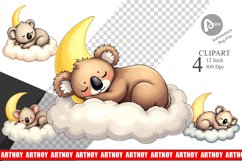 Sleepy Koala Cloud Clipart Product Image 1
