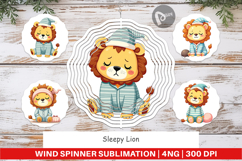 Wind Spinner Sleepy Lion Product Image 1