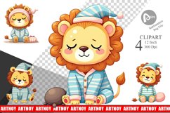 Sleepy Lion Clipart Product Image 1