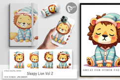 Digital Paper Sleepy Lion Product Image 1