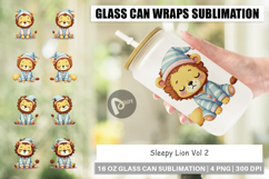 Glass Can Sleepy Lion Product Image 1