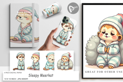 Digital Paper Sleepy Meerkat Product Image 1