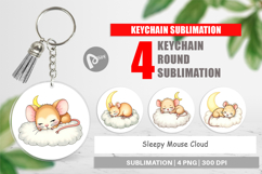 Keychain Sleepy Mouse Cloud Product Image 1