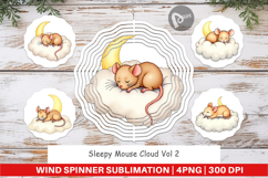 Wind Spinner Sleepy Mouse Cloud Product Image 1