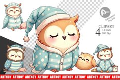 Sleepy Owl Clipart Product Image 1