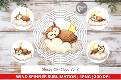 Wind Spinner Sleepy Owl Cloud Product Image 1