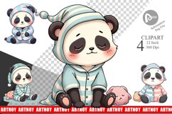 Sleepy Panda Clipart Product Image 1