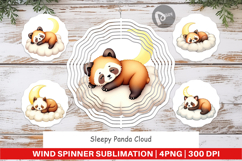 Wind Spinner Sleepy Panda Cloud Product Image 1