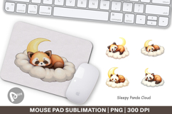 Mouse Pad Sleepy Panda Cloud Product Image 1