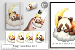 Digital Paper Sleepy Panda Cloud Product Image 1