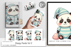 Digital Paper Sleepy Panda Product Image 1