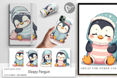 Digital Paper Sleepy Penguin Product Image 1