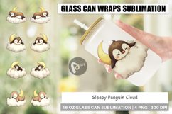 Glass Can Sleepy Penguin Cloud Product Image 1