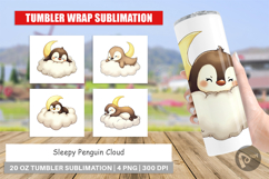 Tumbler Sleepy Penguin Cloud Product Image 1