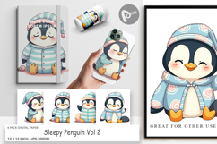Digital Paper Sleepy Penguin Product Image 1