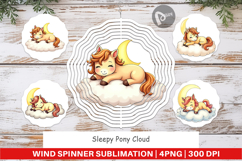 Wind Spinner Sleepy Pony Cloud Product Image 1