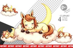 Sleepy Pony Cloud Clipart Product Image 1