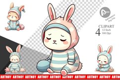 Sleepy Rabbit Clipart Product Image 1