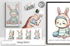 Digital Paper Sleepy Rabbit Product Image 1
