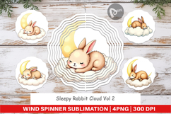 Wind Spinner Sleepy Rabbit Cloud Product Image 1