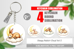 Keychain Sleepy Rabbit Cloud Product Image 1