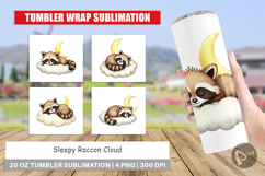 Tumbler Sleepy Raccoon Cloud Product Image 1