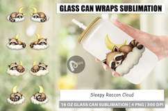 Glass Can Sleepy Raccoon Cloud Product Image 1