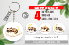 Keychain Sleepy Raccoon Cloud Product Image 1