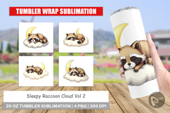 Tumbler Sleepy Raccoon Cloud Product Image 1