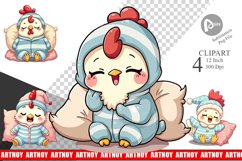 Sleepy Rooster Clipart Product Image 1
