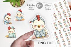 Sleepy Rooster Sticker Product Image 1