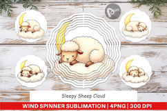 Wind Spinner Sleepy Sheep Cloud Product Image 1
