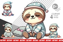 Sleepy Sloth Clipart Product Image 1