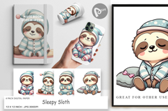 Digital Paper Sleepy Sloth Product Image 1
