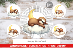 Wind Spinner Sleepy Sloth Cloud Product Image 1