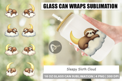 Glass Can Sleepy Sloth Cloud Product Image 1
