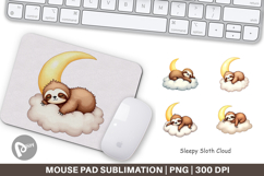 Mouse Pad Sleepy Sloth Cloud Product Image 1