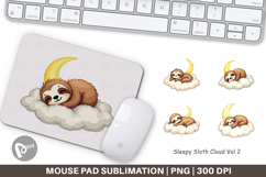 Mouse Pad Sleepy Sloth Cloud Product Image 1