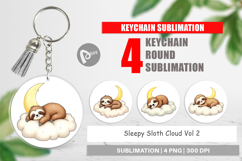 Keychain Sleepy Sloth Cloud Product Image 1