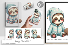 Digital Paper Sleepy Sloth Product Image 1