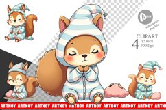 Sleepy Squirrel Clipart Product Image 1