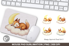 Mouse Pad Sleepy Squirrel Cloud Product Image 1