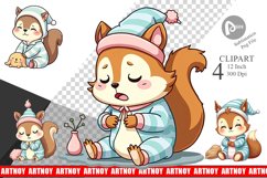 Sleepy Squirrel Clipart Product Image 1