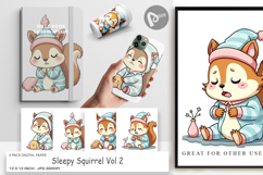 Digital Paper Sleepy Squirrel Product Image 1