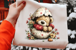 Sleepy Teddy Bear in Easter Egg Shell Clipart Product Image 2
