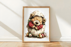 Sleepy Teddy Bear in Easter Egg Shell Clipart Product Image 3